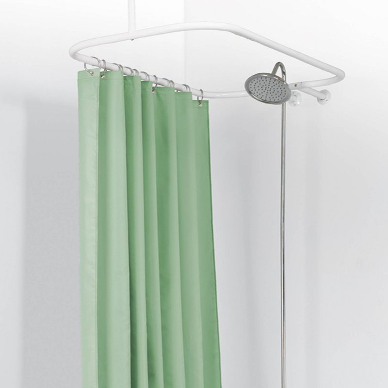 Hoop Shaped Aluminum Shower Curtain Rod White - Zenna Home