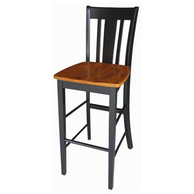 International Concepts S57-103 San Remo Barheight Stool - 30'' SH Black / Cherry
