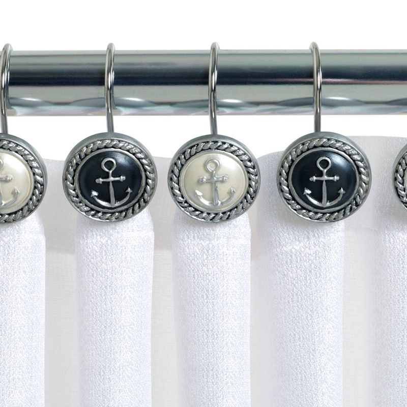 Beach Cottage Resin Slate Novelty Shower Curtain Hooks Natural/Slate - India Ink