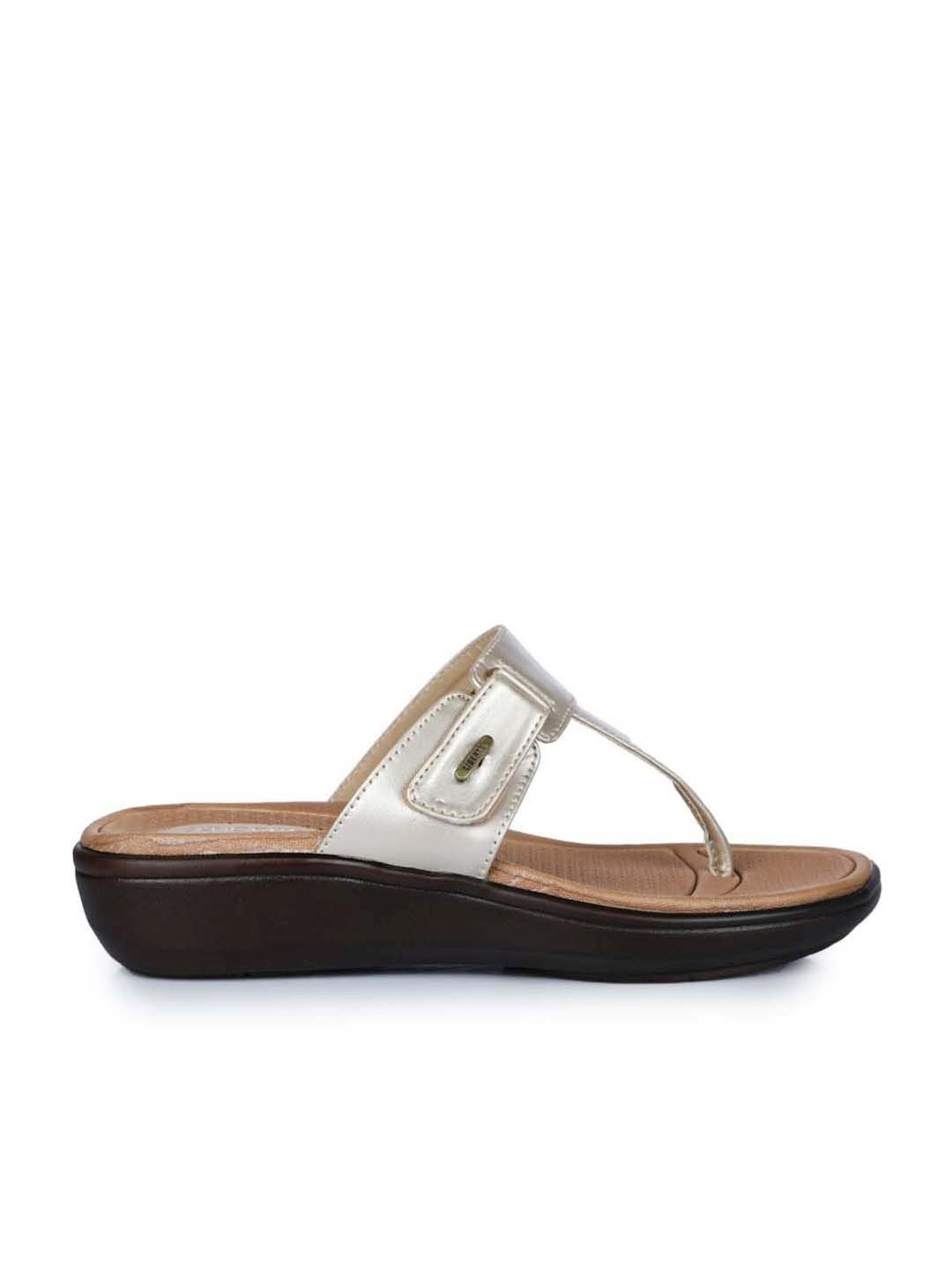 Senorita by Liberty Golden Thong Wedges