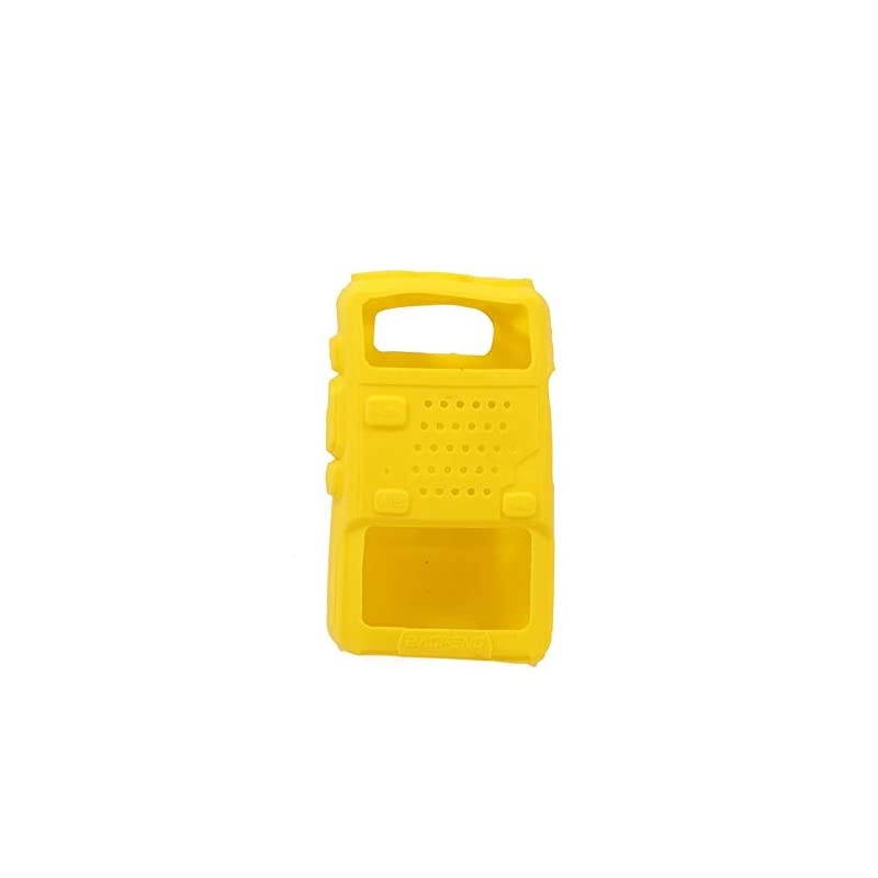 5pcs Handheld Soft Rubber Case Portable Silicone Cover Shell for  UV-5R Series Two Way Radios Walkie Talkie (Yellow)
