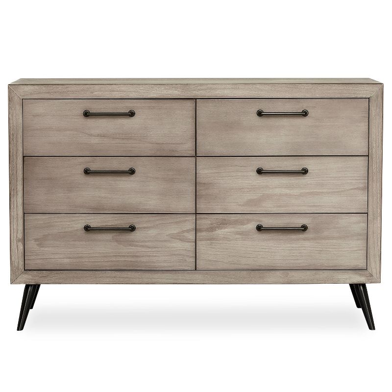 Evolur Stilnovo Mid Century Double Dresser - Windsor Oak Gray