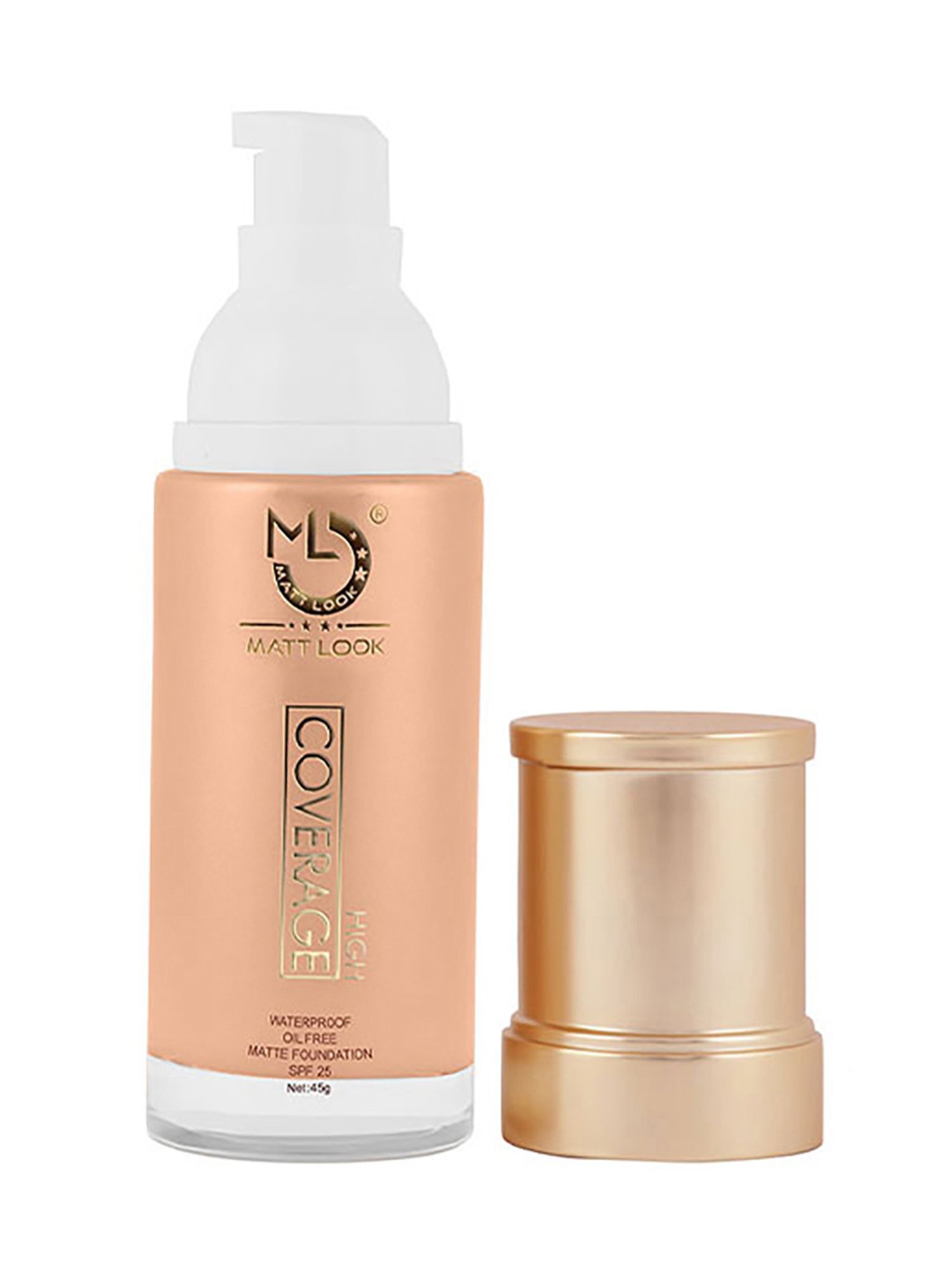 Matt Look High Coverage Waterproof Oil Free Matte Foundation SPF 25 FS 02 Light - 45 gm