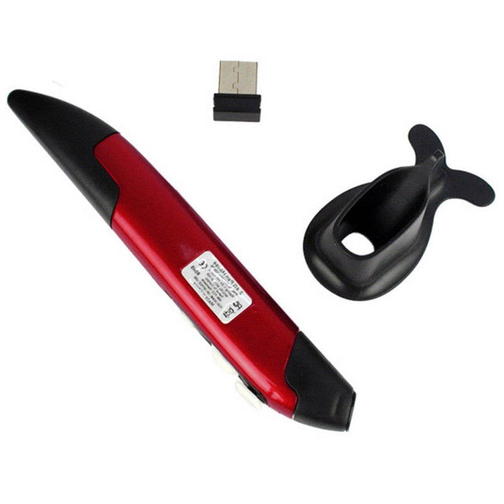 Red 2.4G USB Portable Handheld Wireless Optical Trackball Pen Mouse Laptop PC