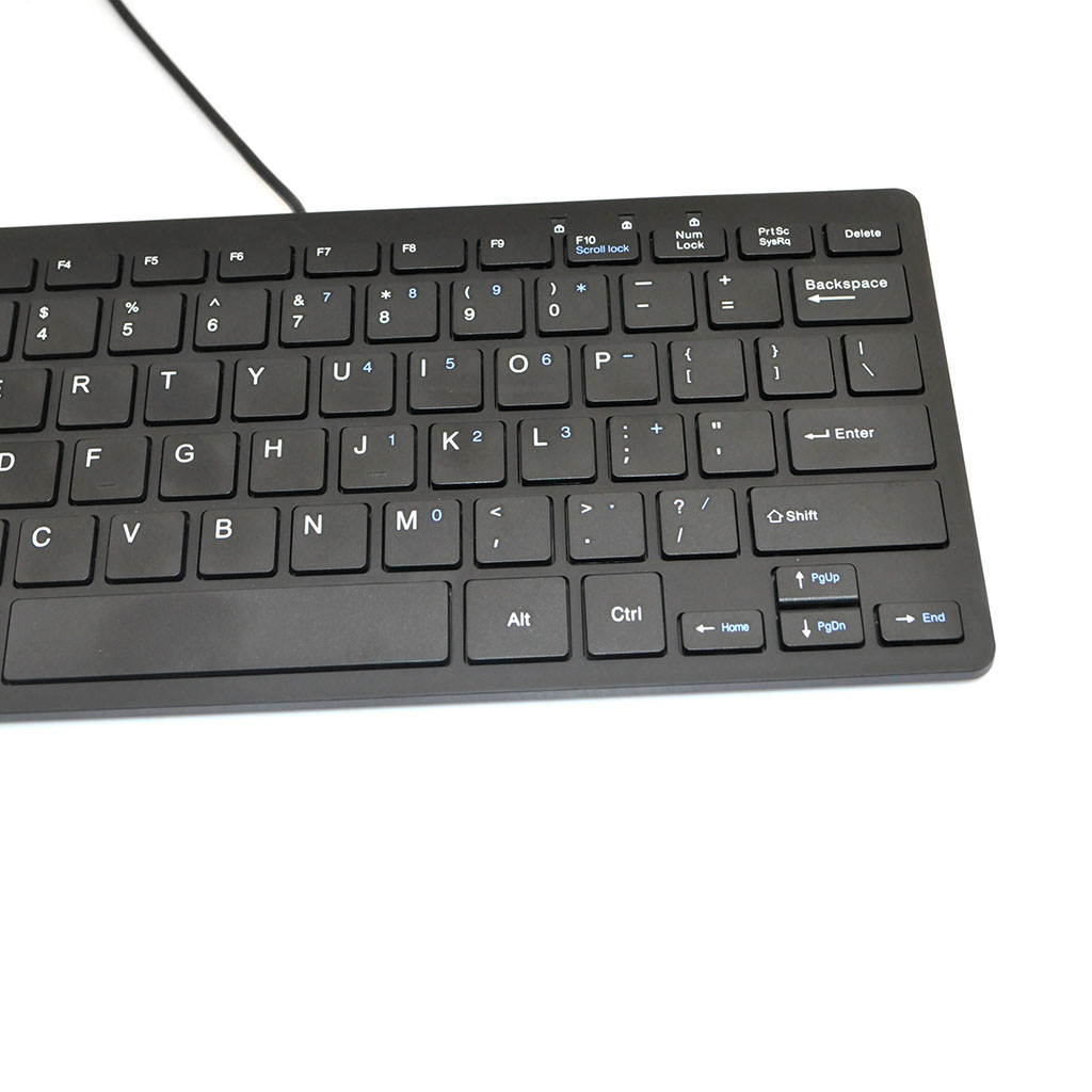 iKKEGOL Mini USB Slim Wired 78 Key Small Compact Keyboard for Desktop Laptop PC Win 7 - Black