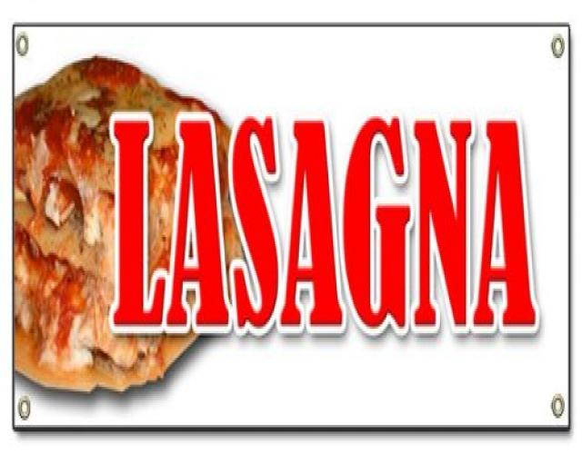 LASAGNA BANNER SIGN italian food casserole restaurant spaghetti pasta pizza