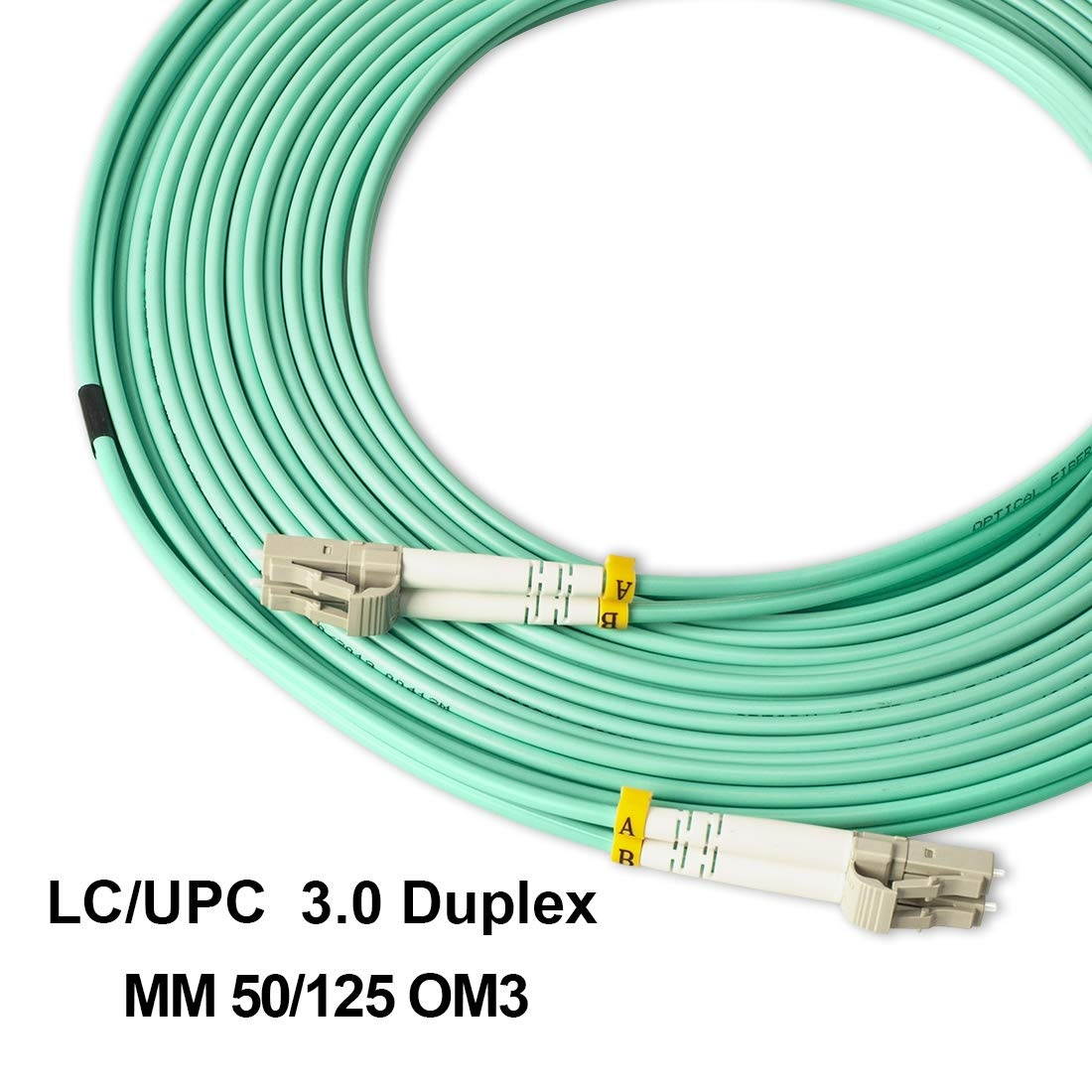 LC to LC Fiber Patch Cable VANDESAIL 10G Gigabit Fiber Optic Cables Multimode OM3 Duplex 50/125 OFNP (20 Meter / 65.6ft 1 Pack)