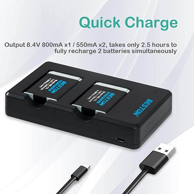 2-Pack NB-13L Battery Packs and USB Charger Set for Canon PowerShot SX720 HS, SX730 HS, SX740 HS, SX620 HS, G1 X Mark III, G5 X, G7 X, G7 X Mark II, G9 X, G9 X Mark II Cameras