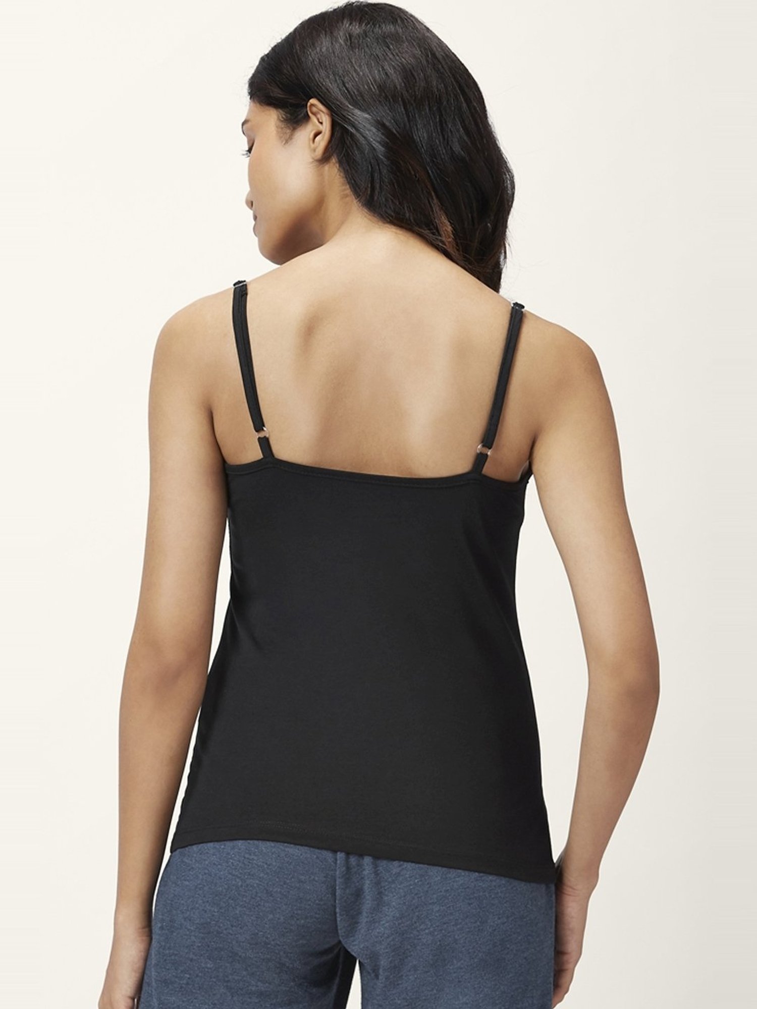 Superstar by Westside White Ribbed Cotton Blend Tank Top