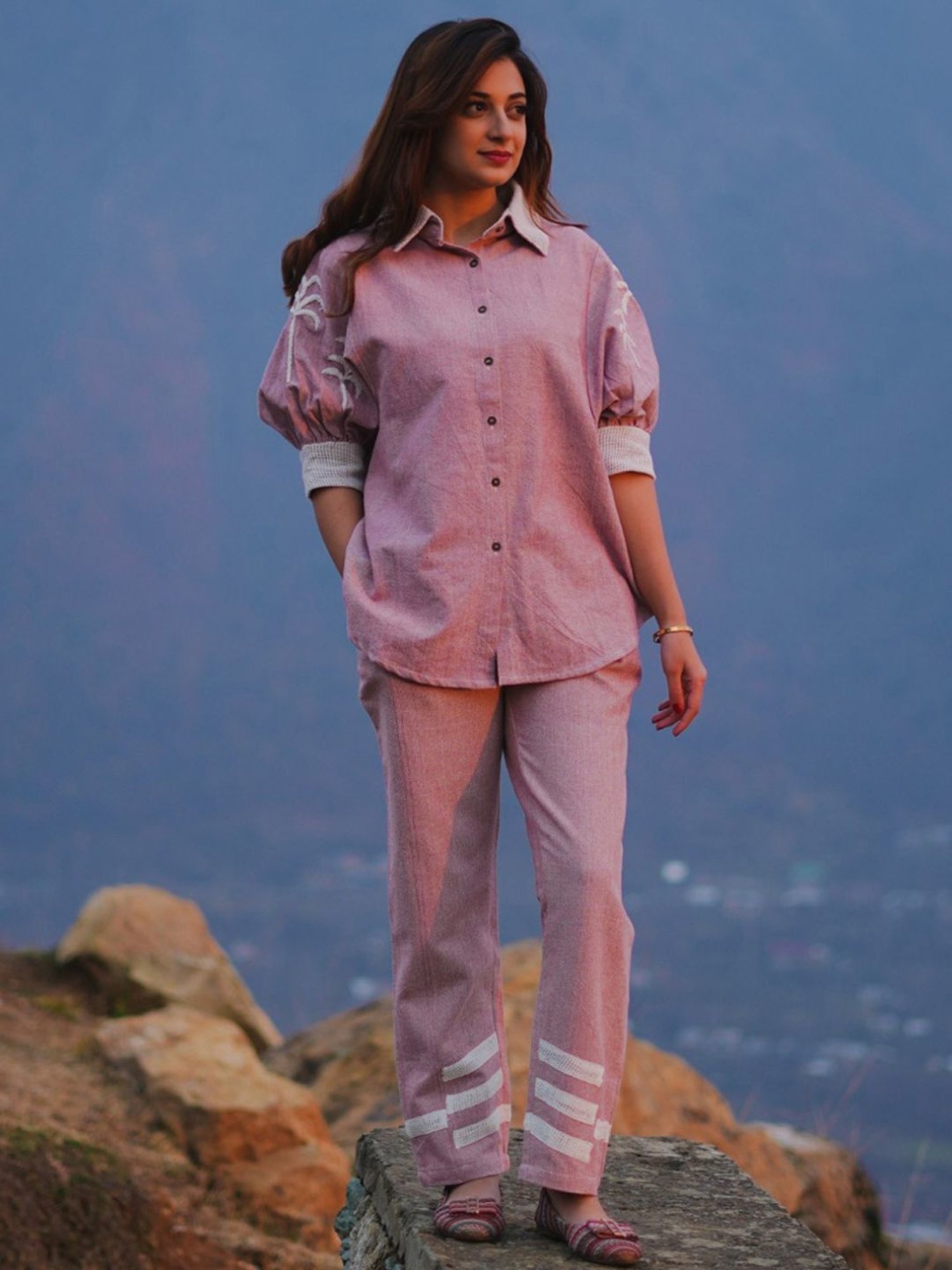 Kaftanize Vyasa Soft Pink Co-Ord Set