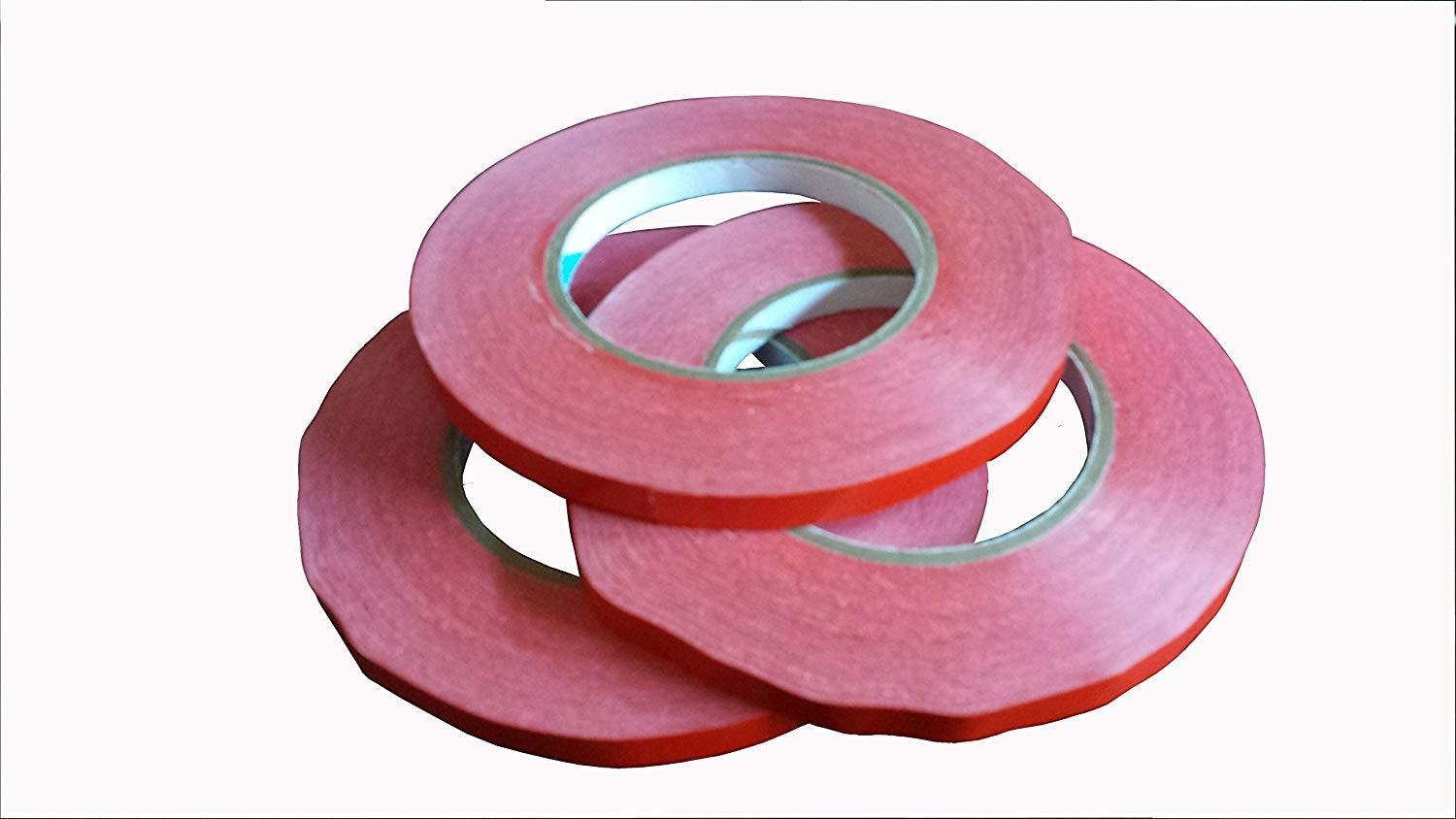 Bag Sealer Tape, Red, 3/8", 3 Rolls of 180 yds each
