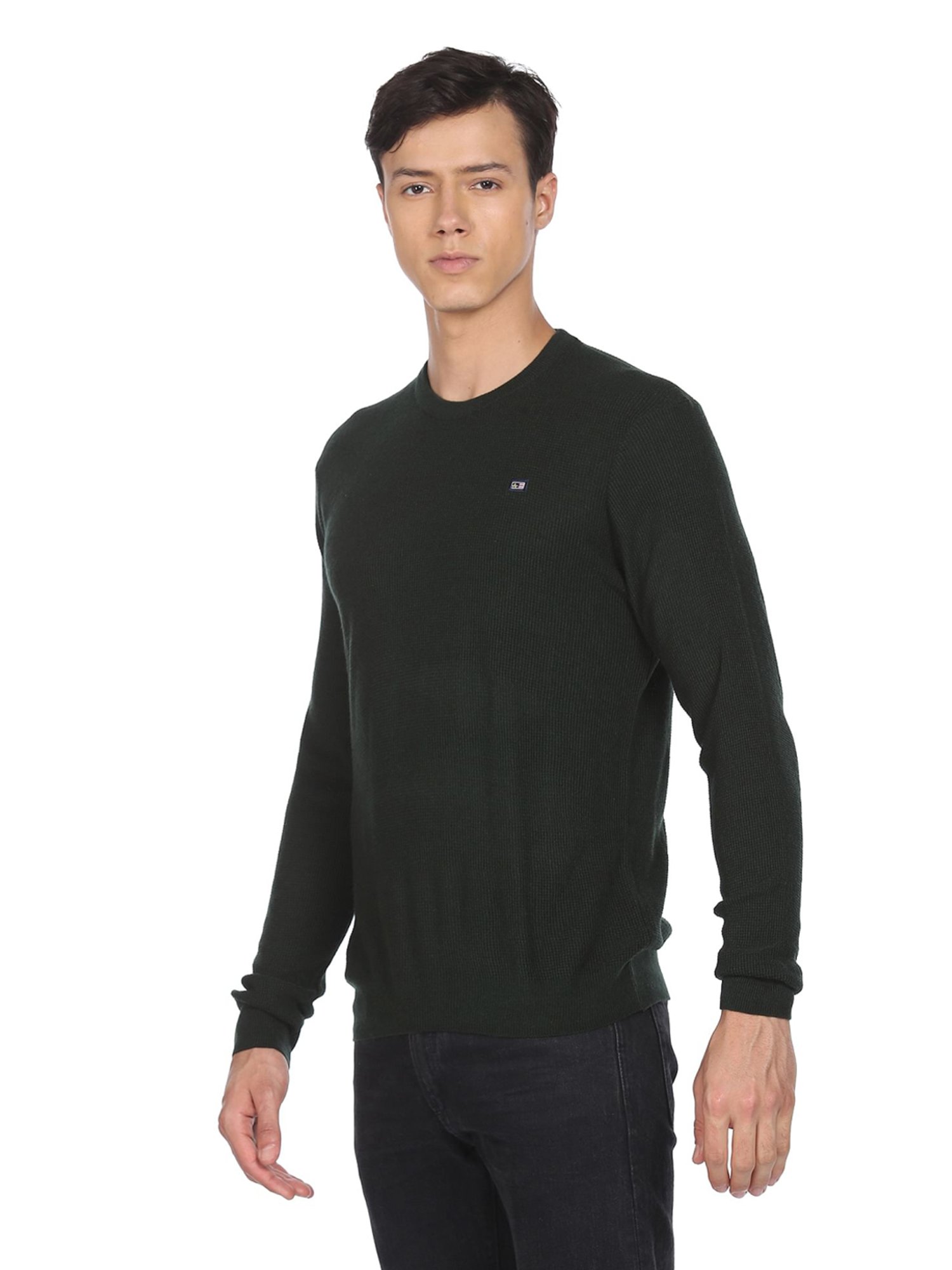 Arrow Sport Dark Green Regular Fit Sweater