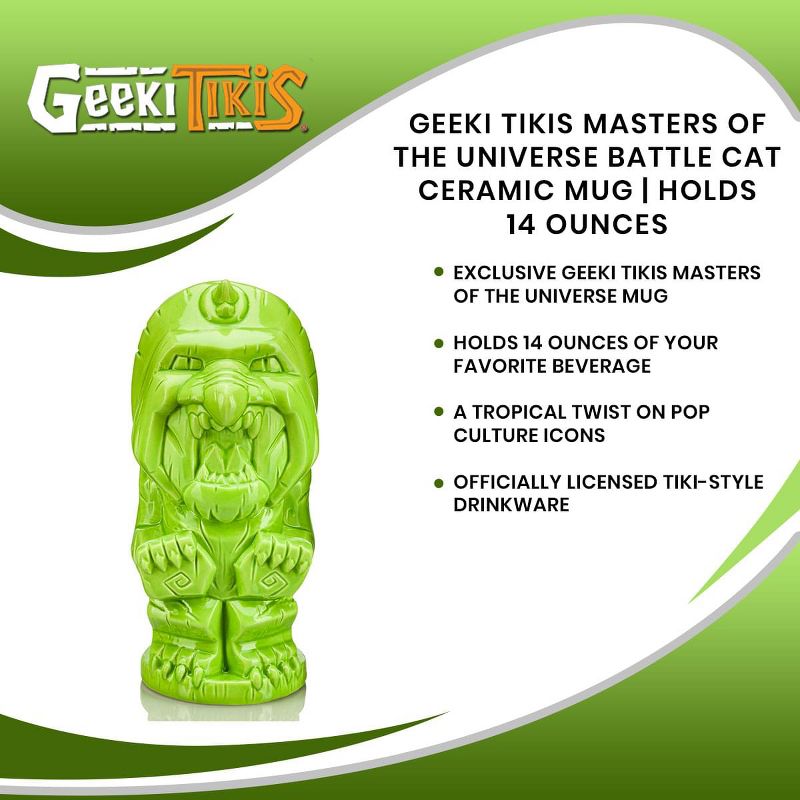 Beeline Creative Geeki Tikis Masters of the Universe Battle Cat Ceramic Mug | Holds 14 Ounces
