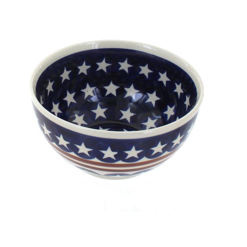 Blue Rose Polish Pottery Stars & Stripes Dessert Bowl