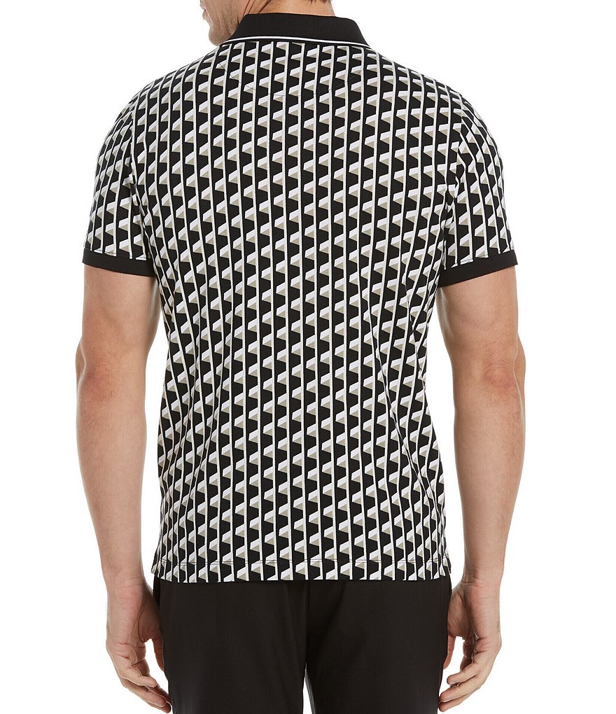 Visconti Petal Print Short-Sleeve Polo Shirt