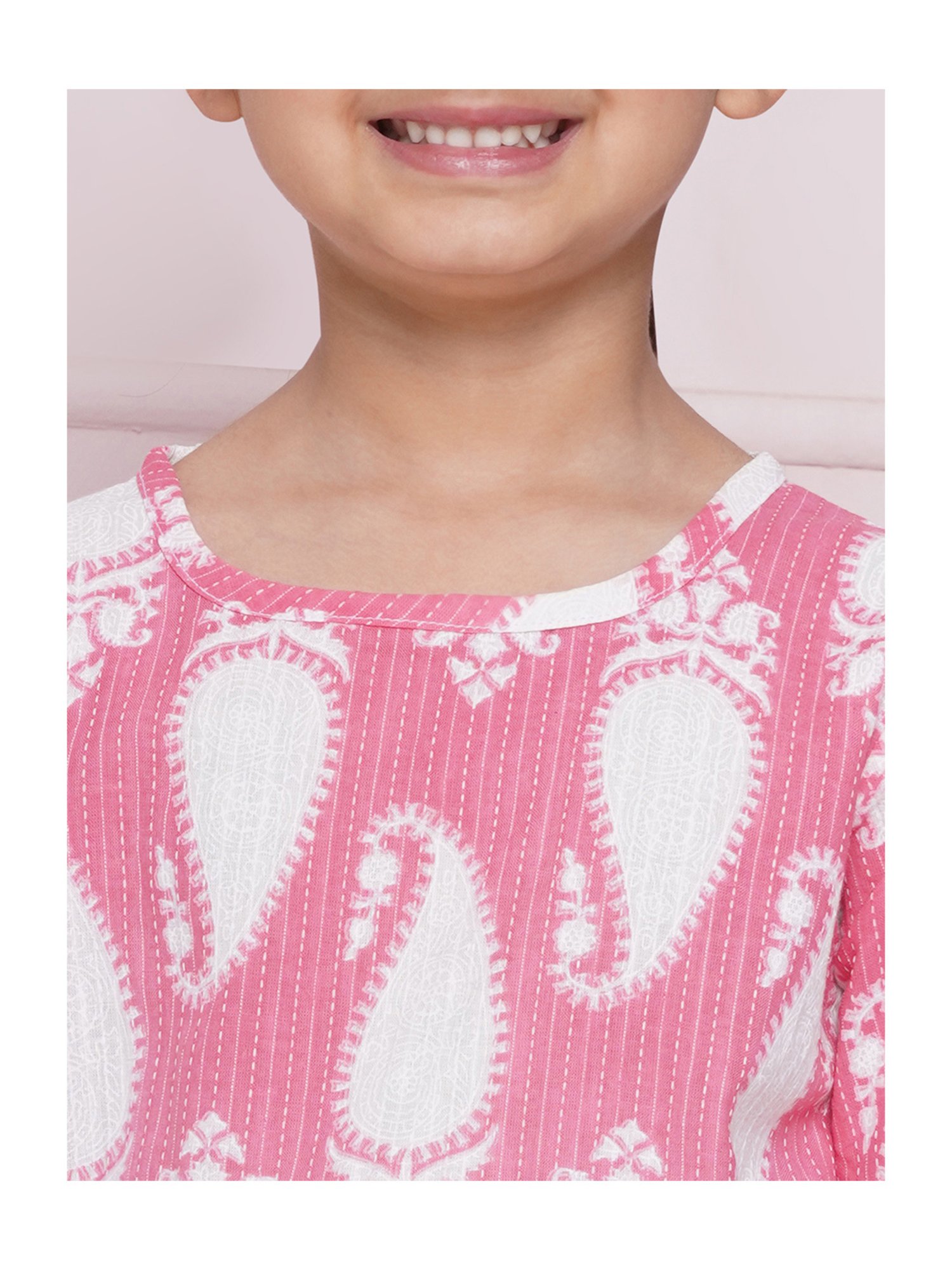 AJ Dezines Kids Pink Printed Top with Pants