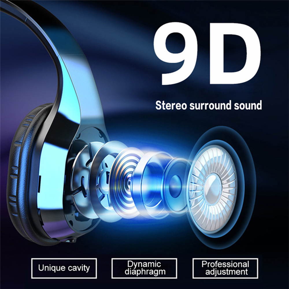 T5 Headset Wireless Headset HD Microphone Sports Headphones Foldable Headset Bluetooth V5.0 Music Headphone ,Black