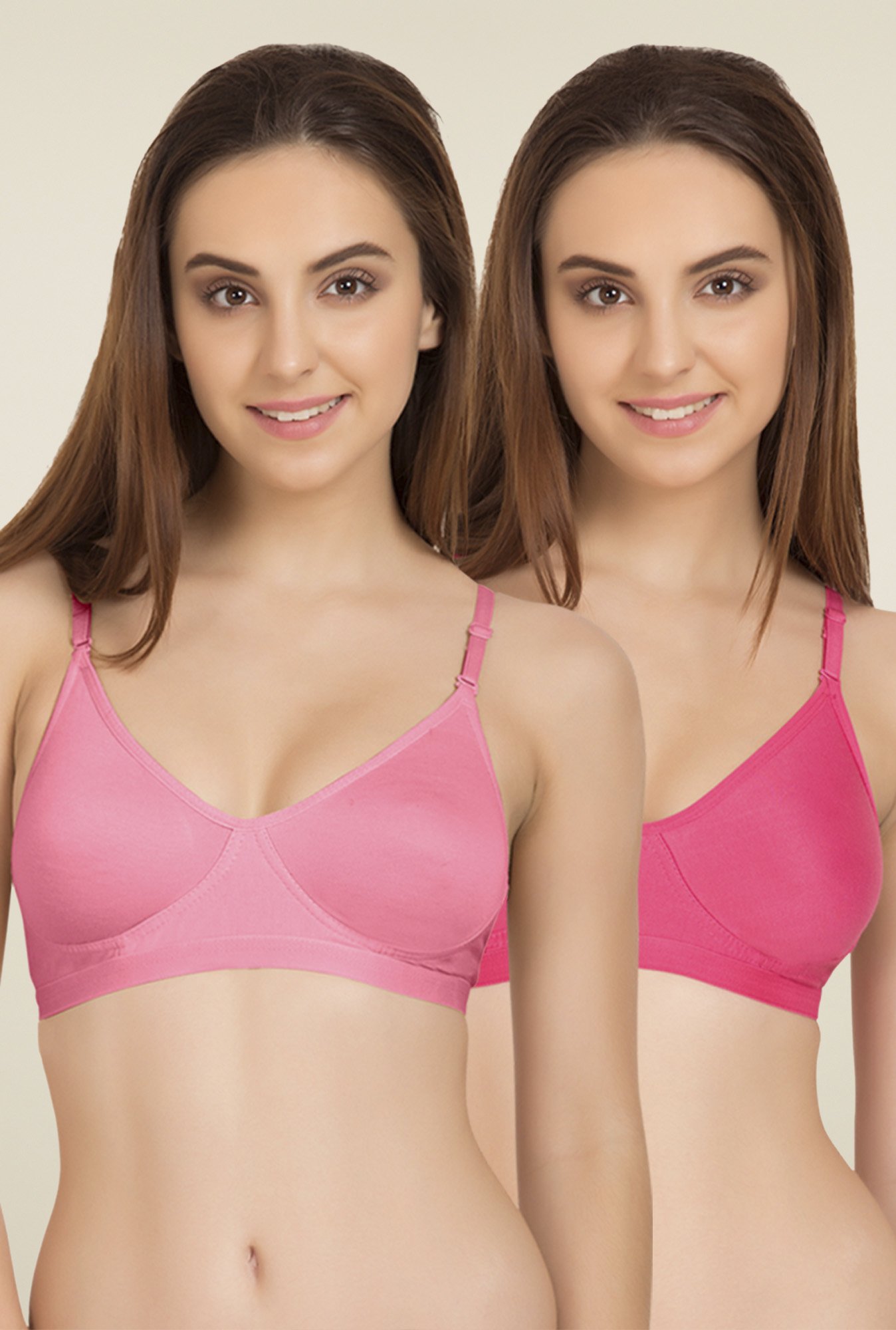 Tweens Baby Pink & Pink Non Padded T-Shirt Bra (Pack of 2)
