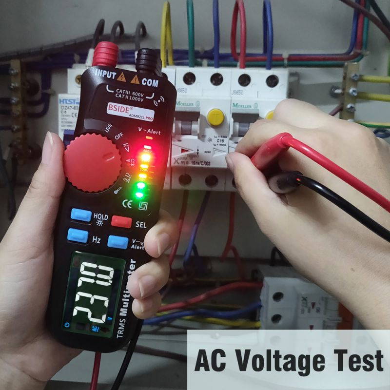 ADM92CL PRO Mini TRMS Dual Mode Multimeter AC/DC Voltage Current Resistance Diode Capacitance Frequency Meter 6000 Counts Display with Data Hold Backlight Auto Power Off Function