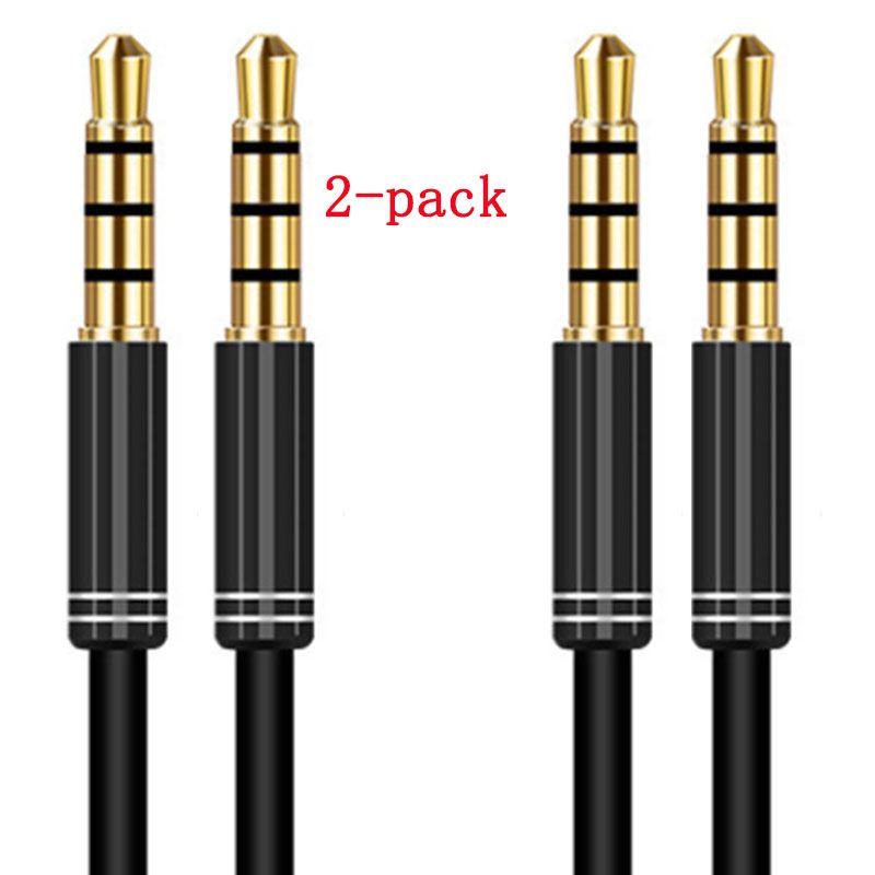 2 pack-3.5mm audio cable male to male TPE material microphone audio cable mobile phone karaoke audio / headset / car audio aux cable