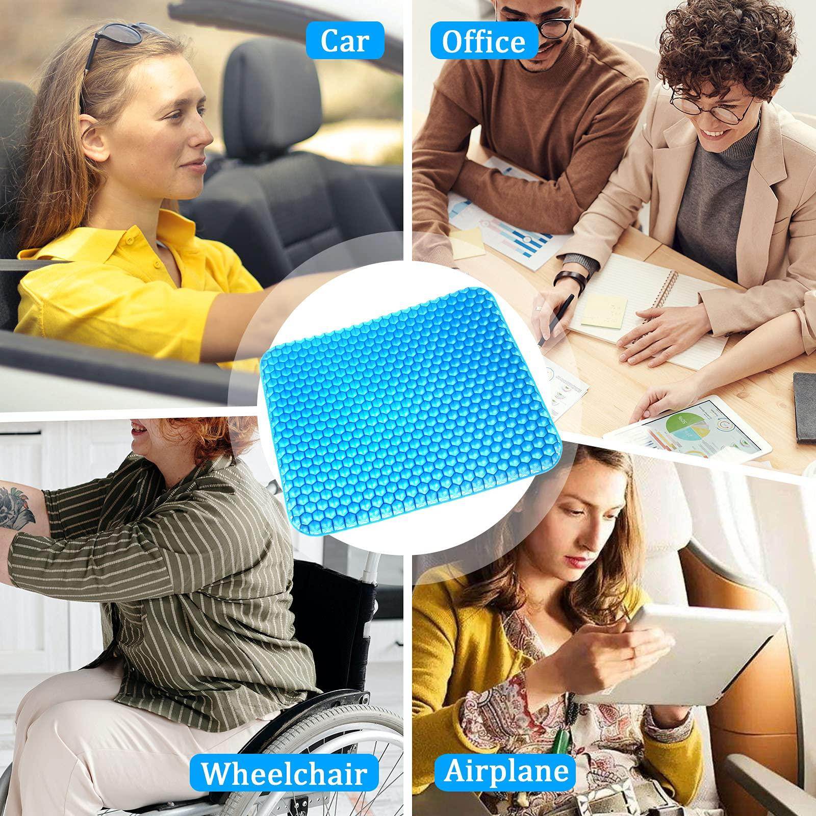 Hiroharu Breathable Gel Seat Cushion - Double Layer Honeycomb Office Chair Cushion, Car Seat Cushion for Help Relieve Pain, Chair Pads Suitable for Office Chair, Wheelchair, Office and Car Accessories