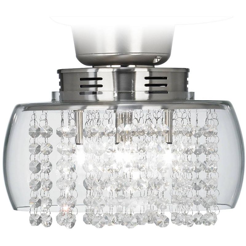 52" LED Antique Crystal Lighted Ceiling Fan White/Champagne - River of Goods