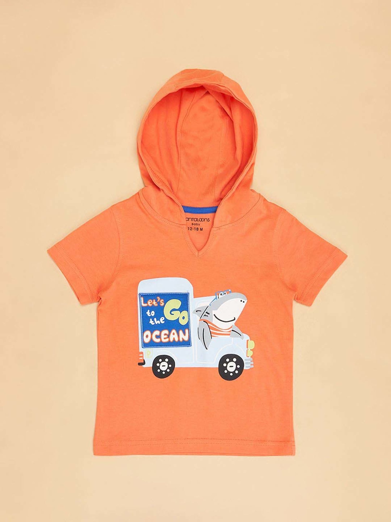 Pantaloons Baby Kids Living Coral Cotton Regular Fit T-Shirt