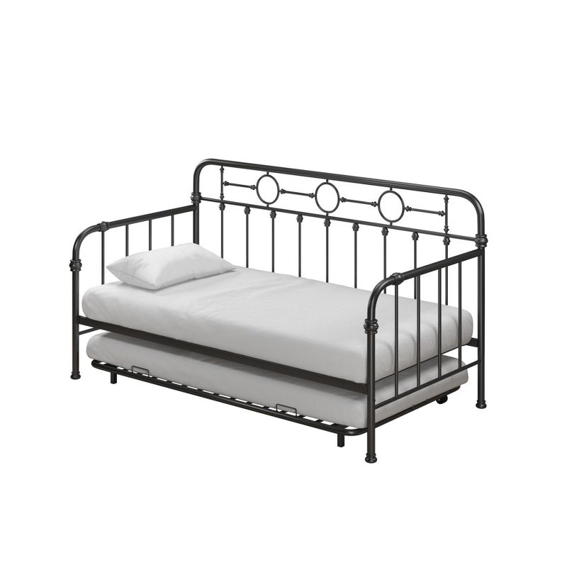 Little Seeds Willow Metal Twin Daybed and Twin Trundle Set, Black