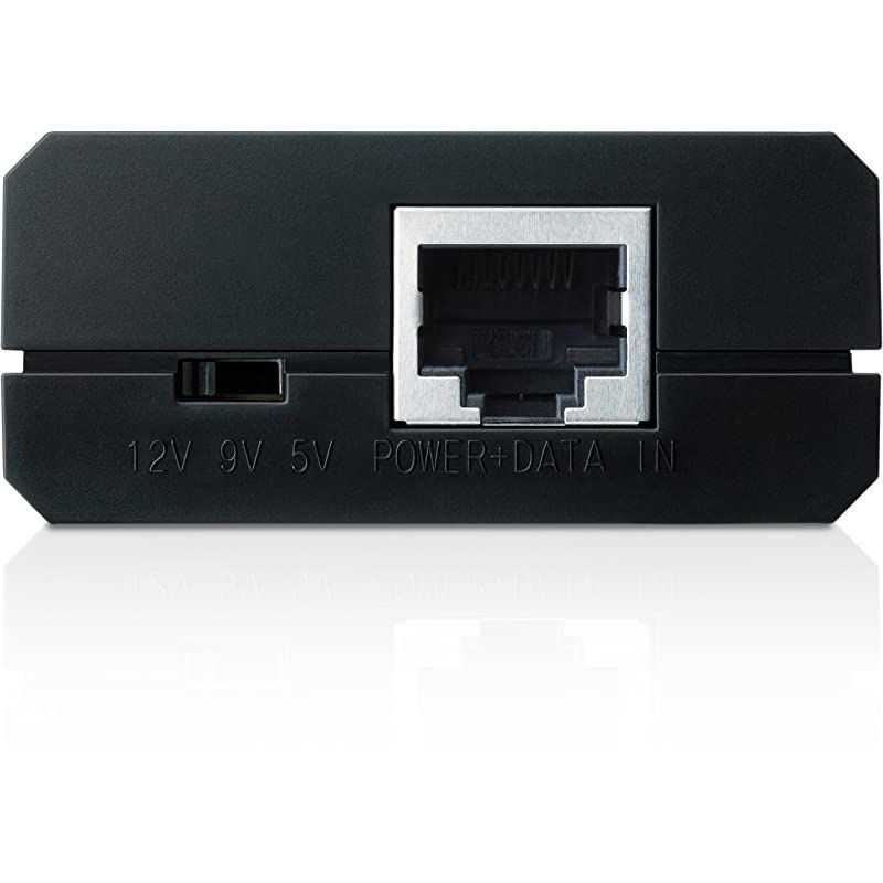 PoE Splitter 8023af Compliant Gigabit Port 5912V DC Power Output Up to 100 meters325 feet TLPoE10R Black