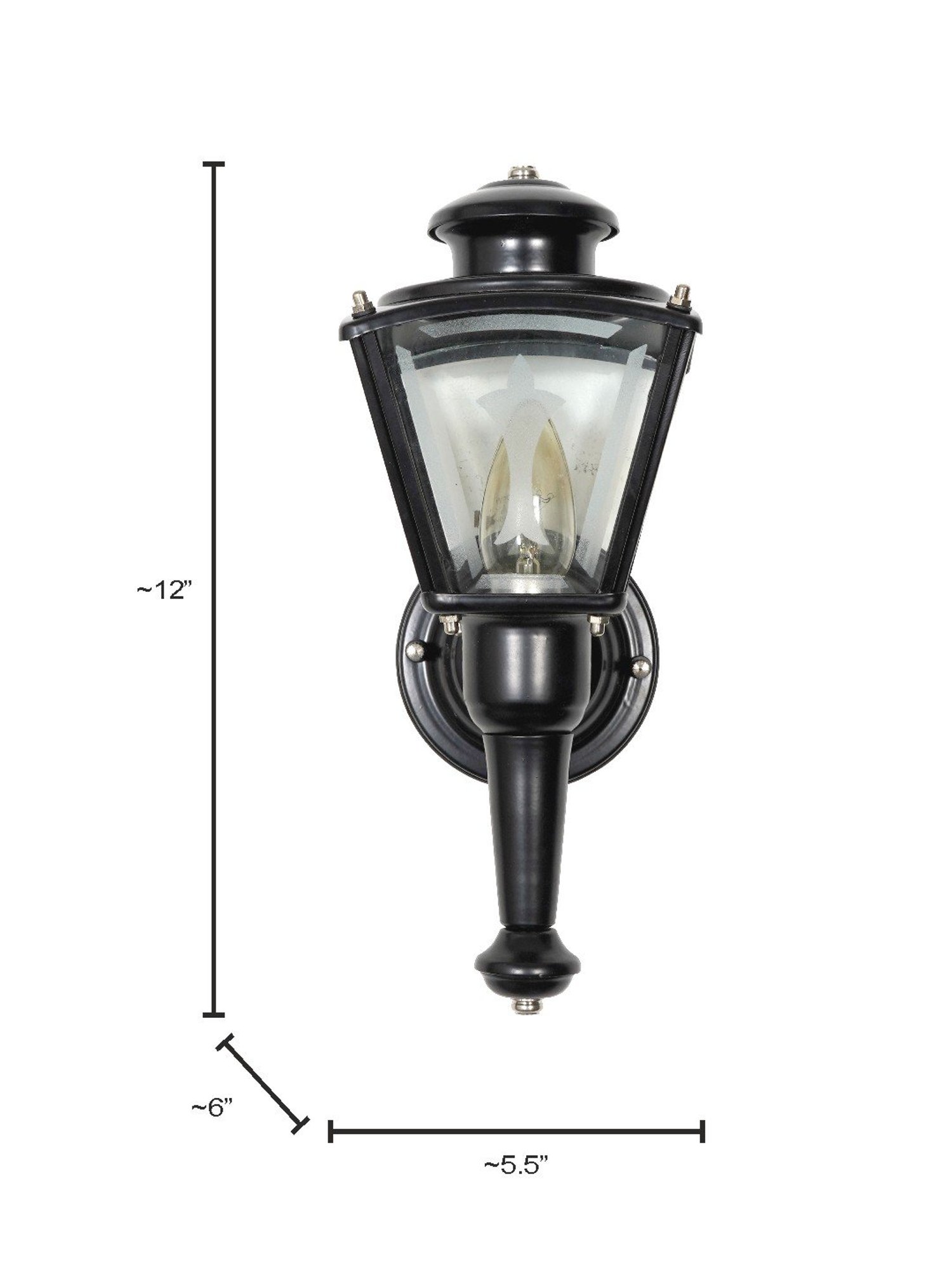 Fos Lighting Carriage Vintage Black Steel Outdoor Wall Light