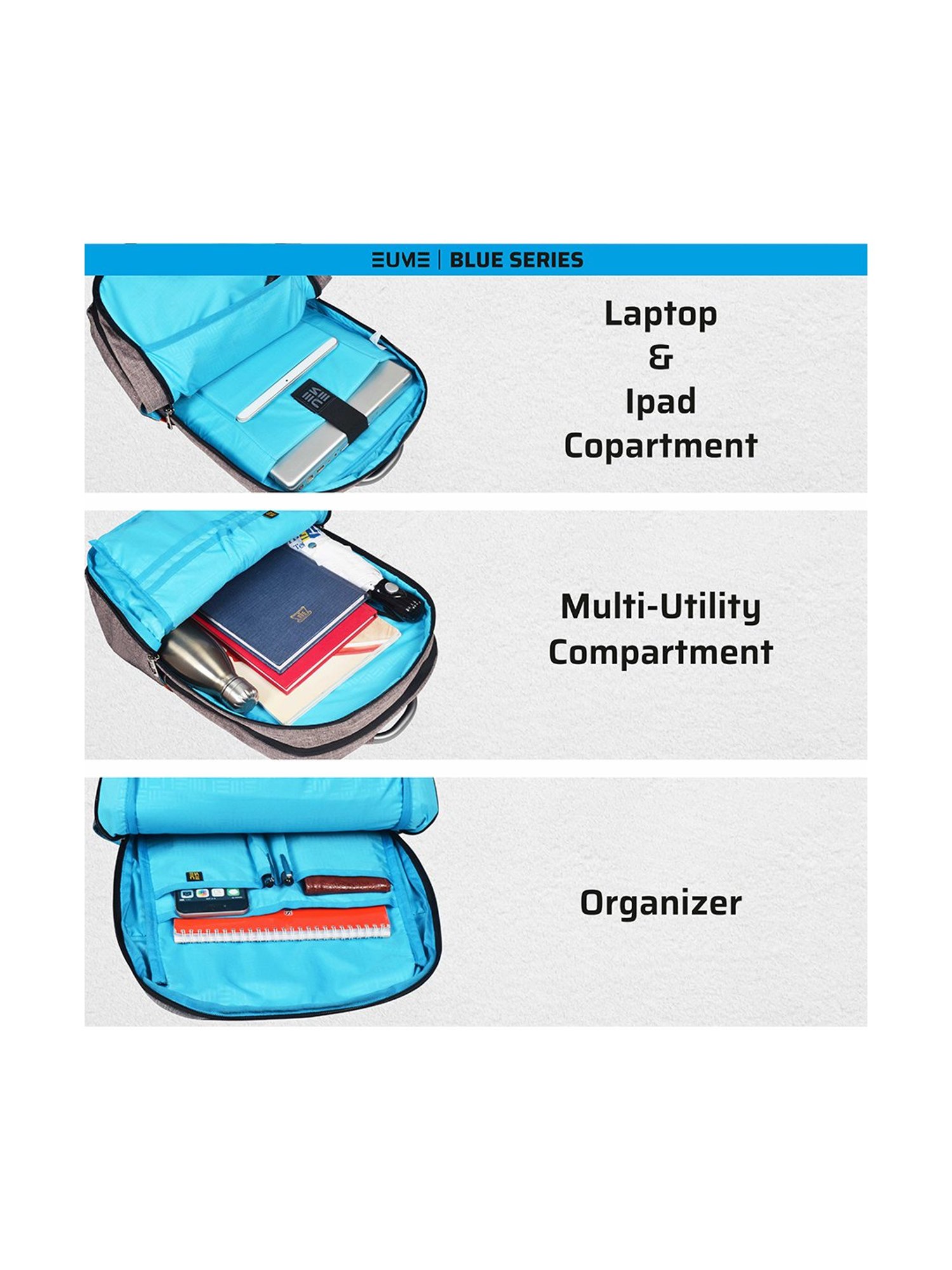 EUME 23 Ltrs Brown & Black Medium Laptop Backpack