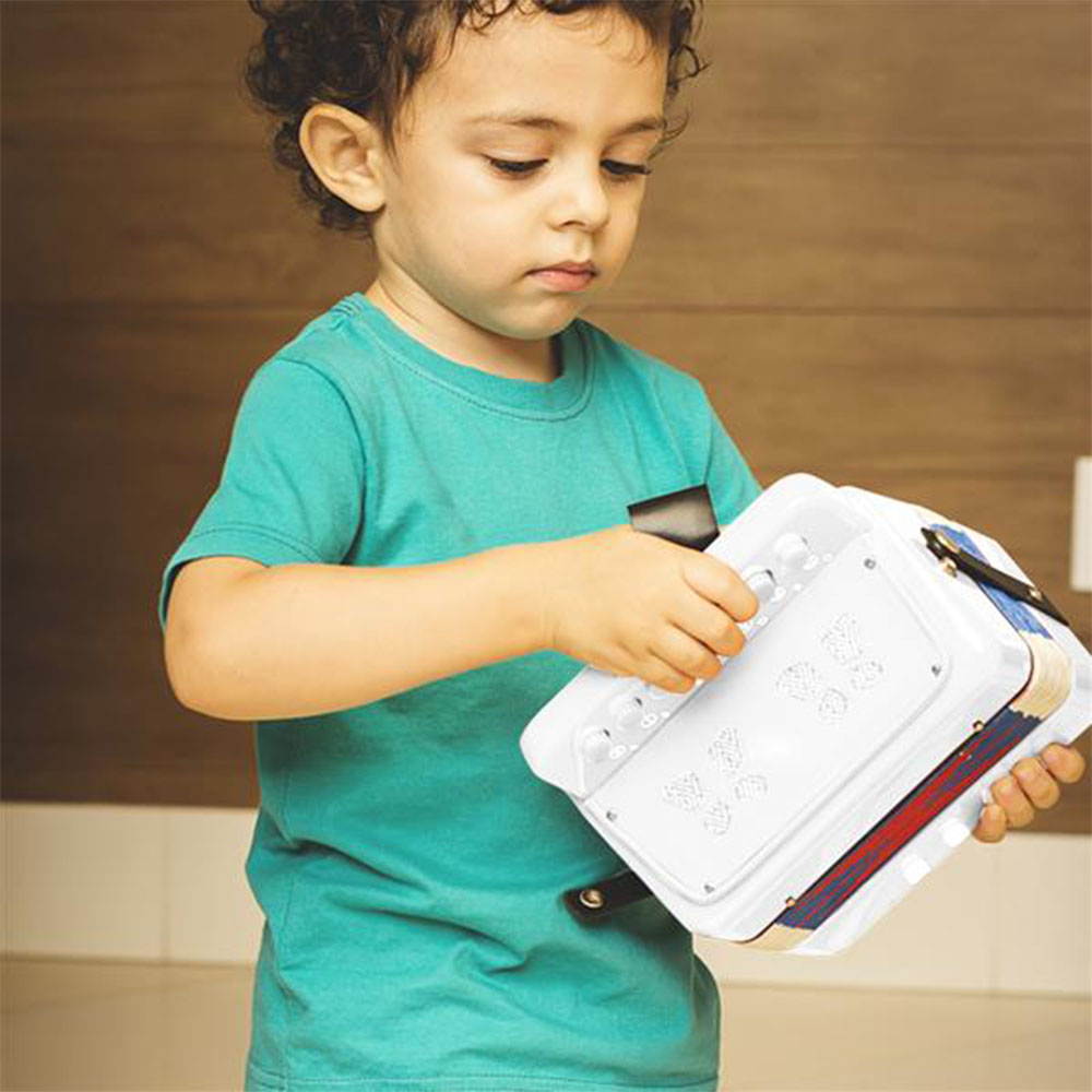 7-Key 2 Bass Kids Accordion Children's Mini Musical Instrument Easy to Learn Music White