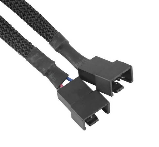 1 Pack Motherboard 4 pin 4Pin PWM To Dual PWM Computer Case Fan 1-to-2 Sleeved PWM Fan Splitter Y Cable