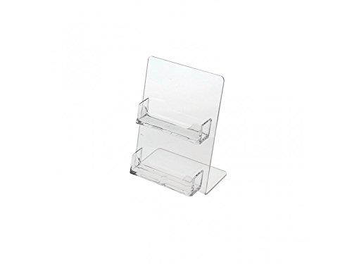 Marketing Holders Clear 2 pocket Business Card Holders Desk Top (2, Horizontal)