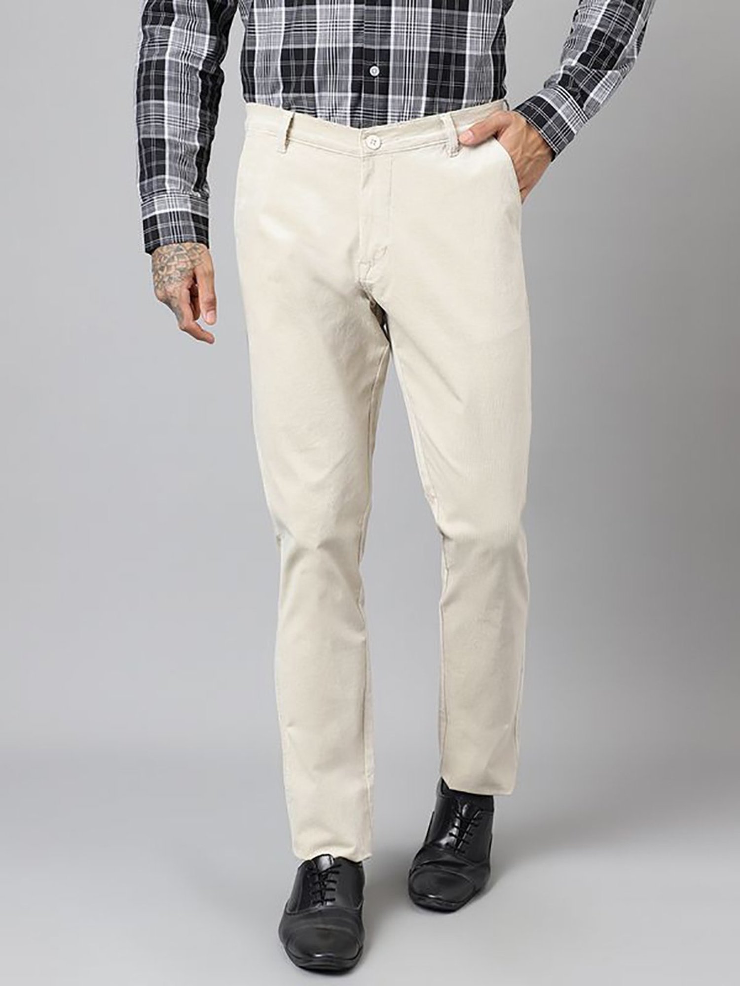 Arrow Navy Regular Fit Trousers