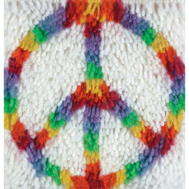 Wonderart Latch Hook Kit 8"X8"-Peace