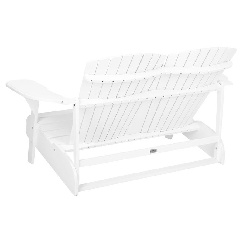 Salinas Wood 3-Seater Patio Adirondack Bench - White - Safavieh