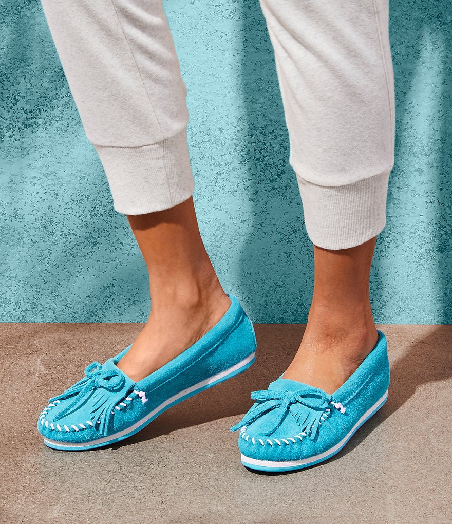 Minnetonka Kilty Plus Suede Moccasins