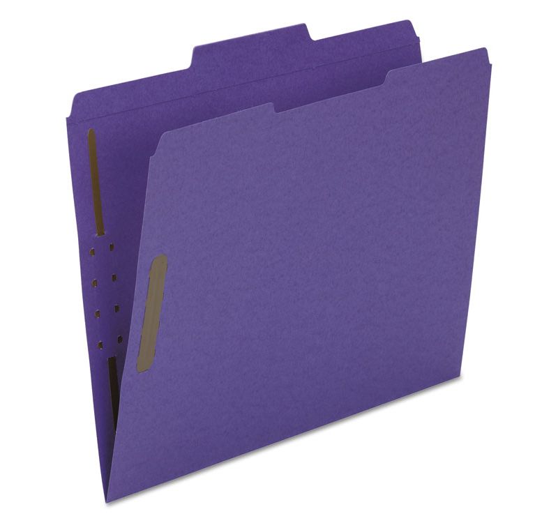 Smead(R) Top Tab Colored 2-Fastener Folders  1/3-Cut Tabs  Letter Size  Purple  50/Box 13040