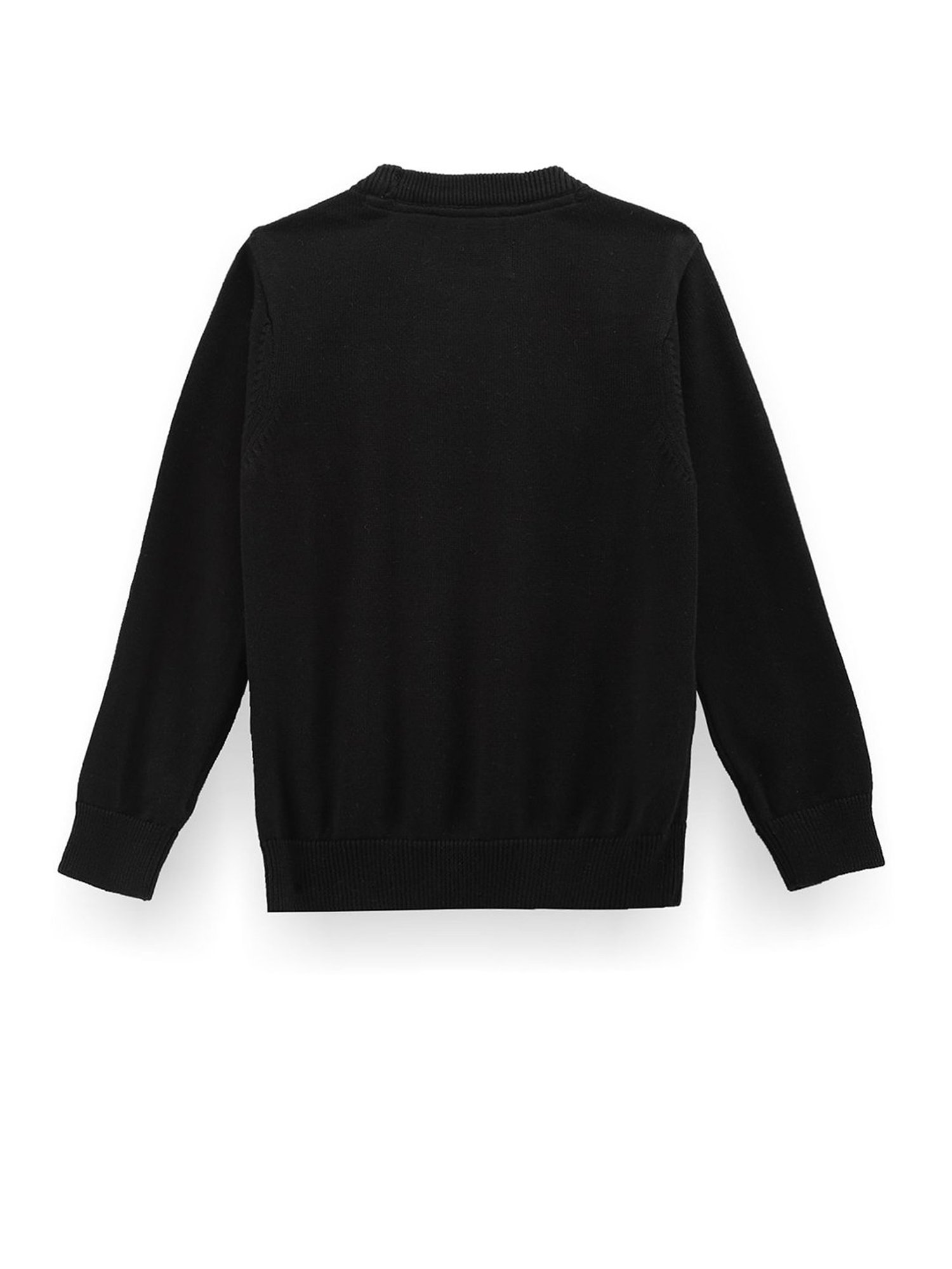 U.S. Polo Assn. Kids Black Self Design Sweater