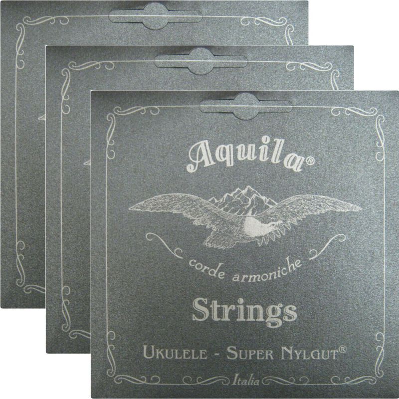 3-Pack Aquila USA 100U Super Nylgut Soprano Regular Tuning Ukulele Strings