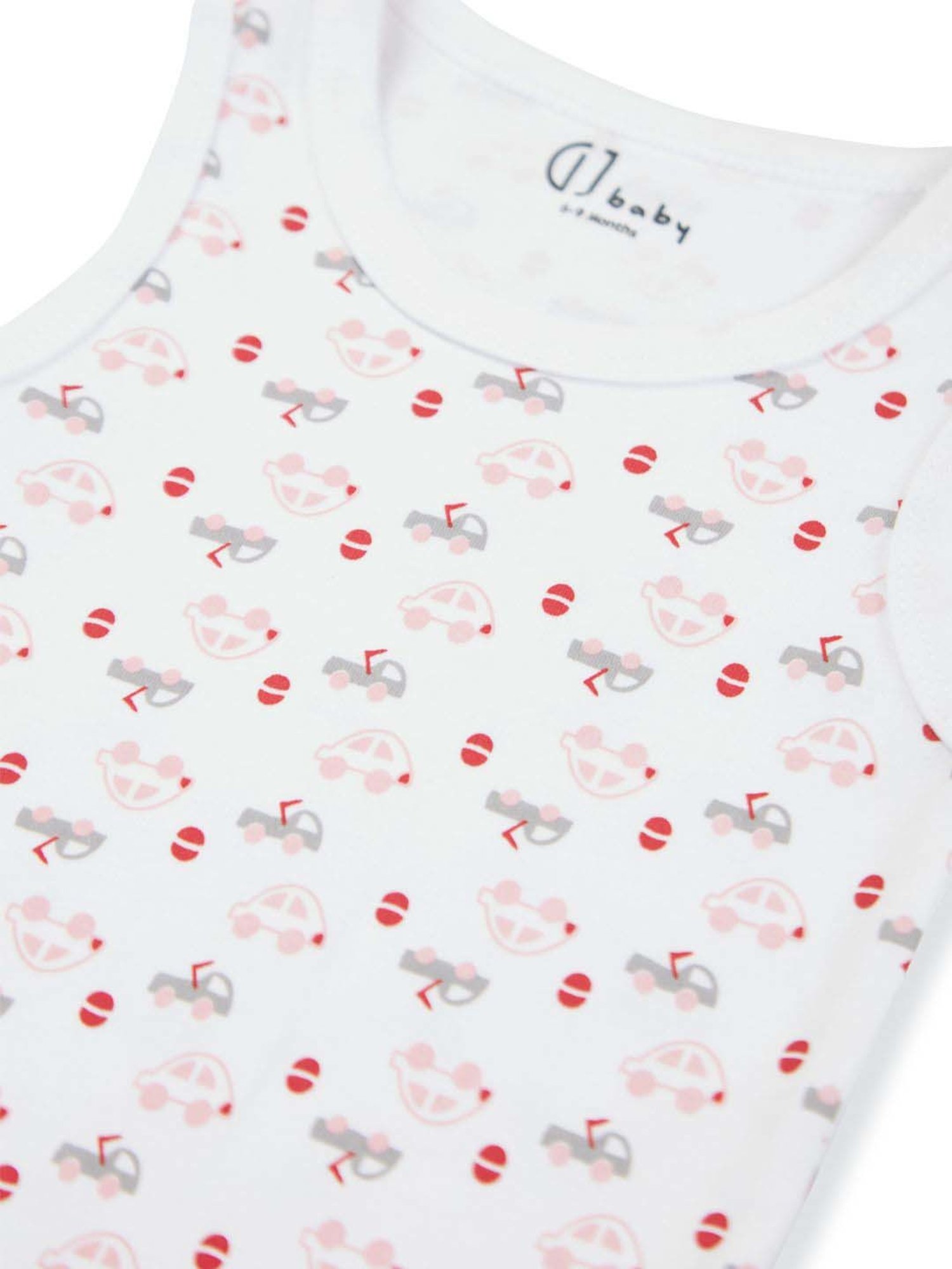 GJ baby White & Green Cotton Printed Romper