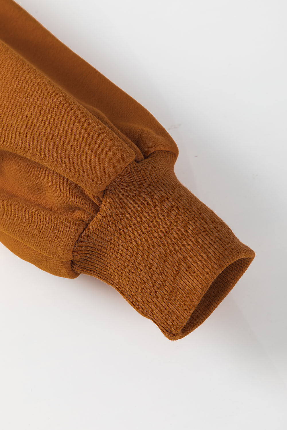 Brown Half Zip Pullover Hoodie with Kangaroo Pocket