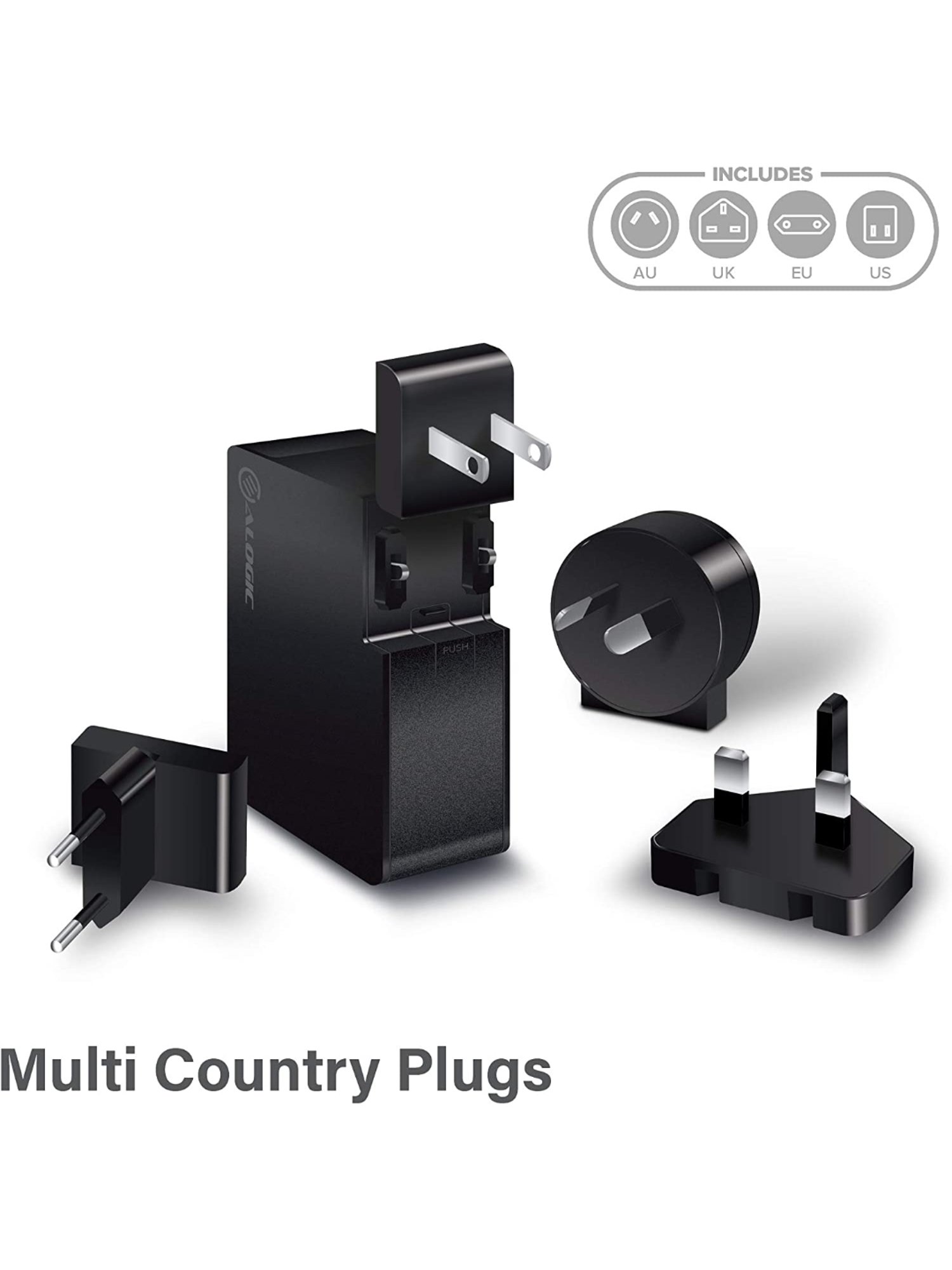 Alogic USB-C Power Adapter with 60W Power Delivery (Black)