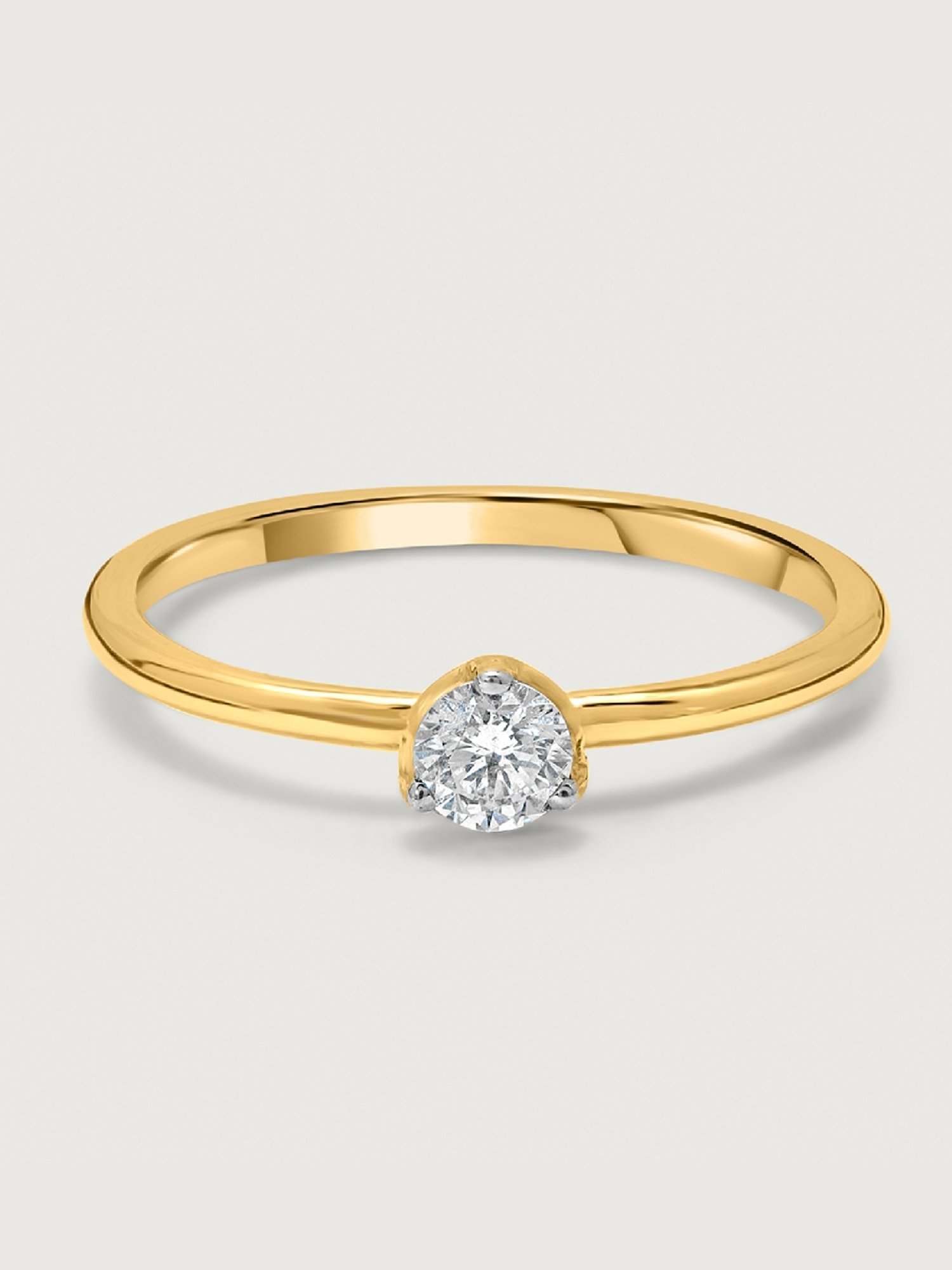 Mia by Tanishq 14k Yellow Gold Finger Ring with Solitaire