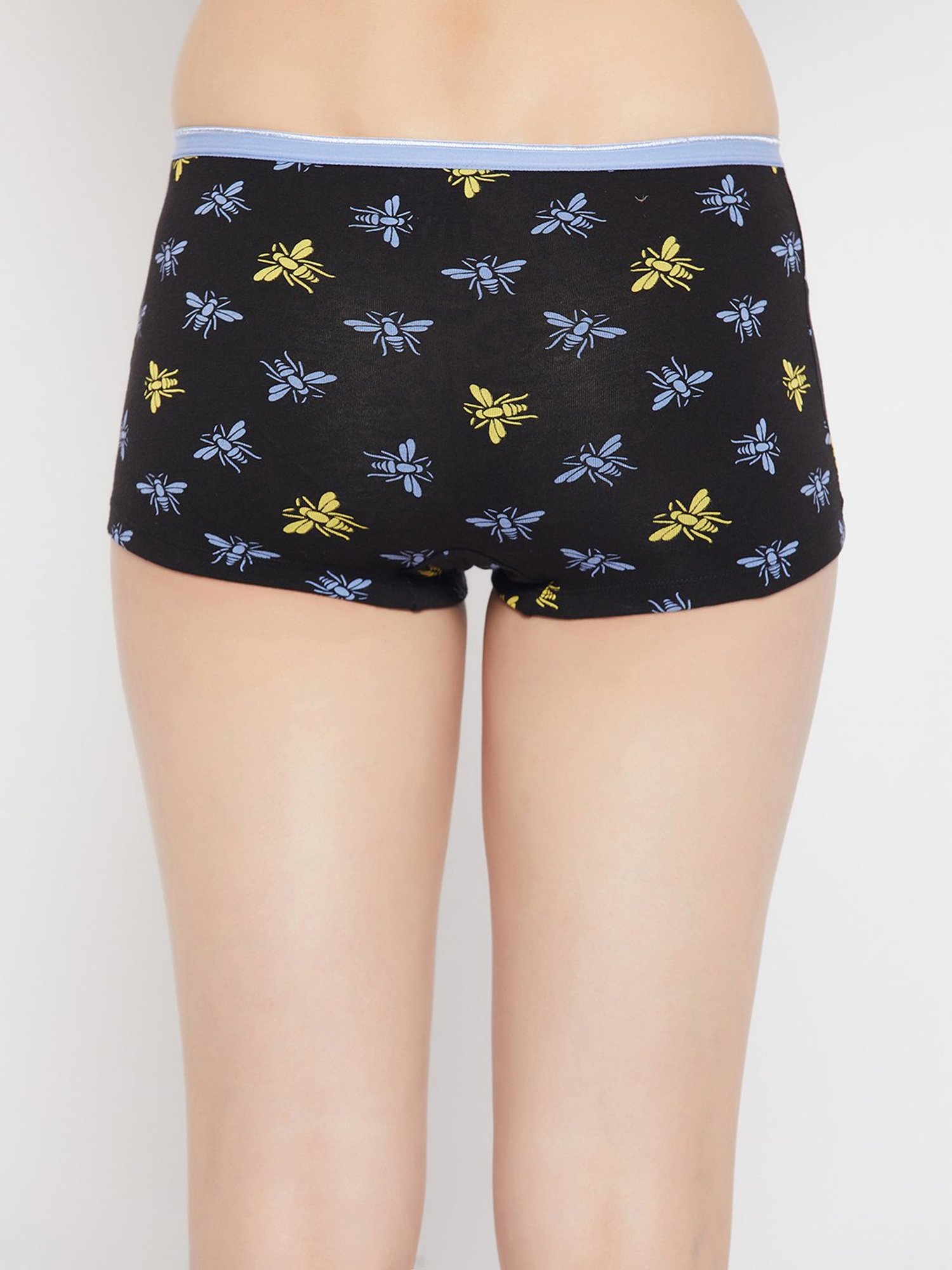 Clovia Black Printed Boy Shorts