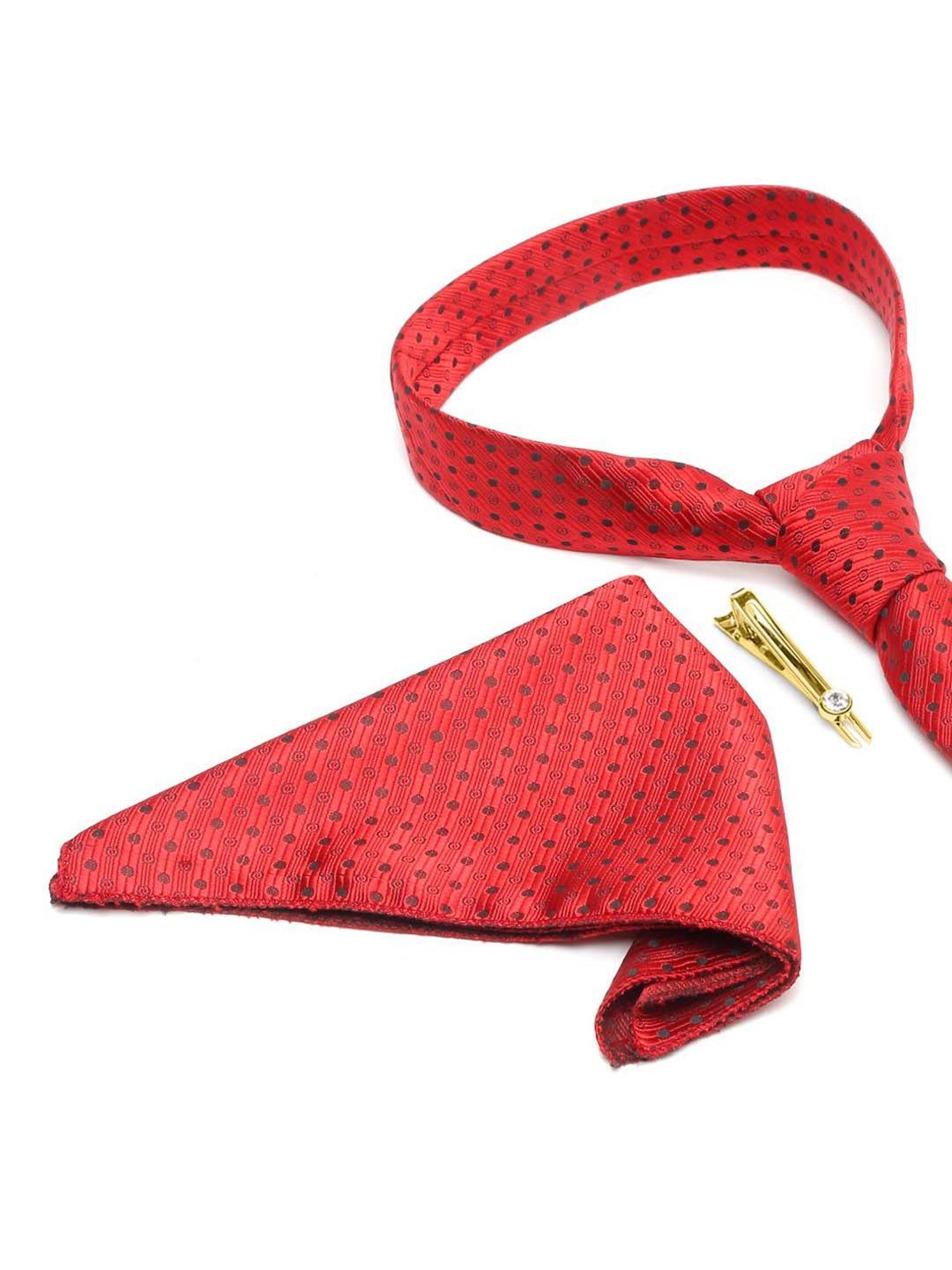 Louis Stitch Red Embroidered Necktie Gift Set - Set of 3