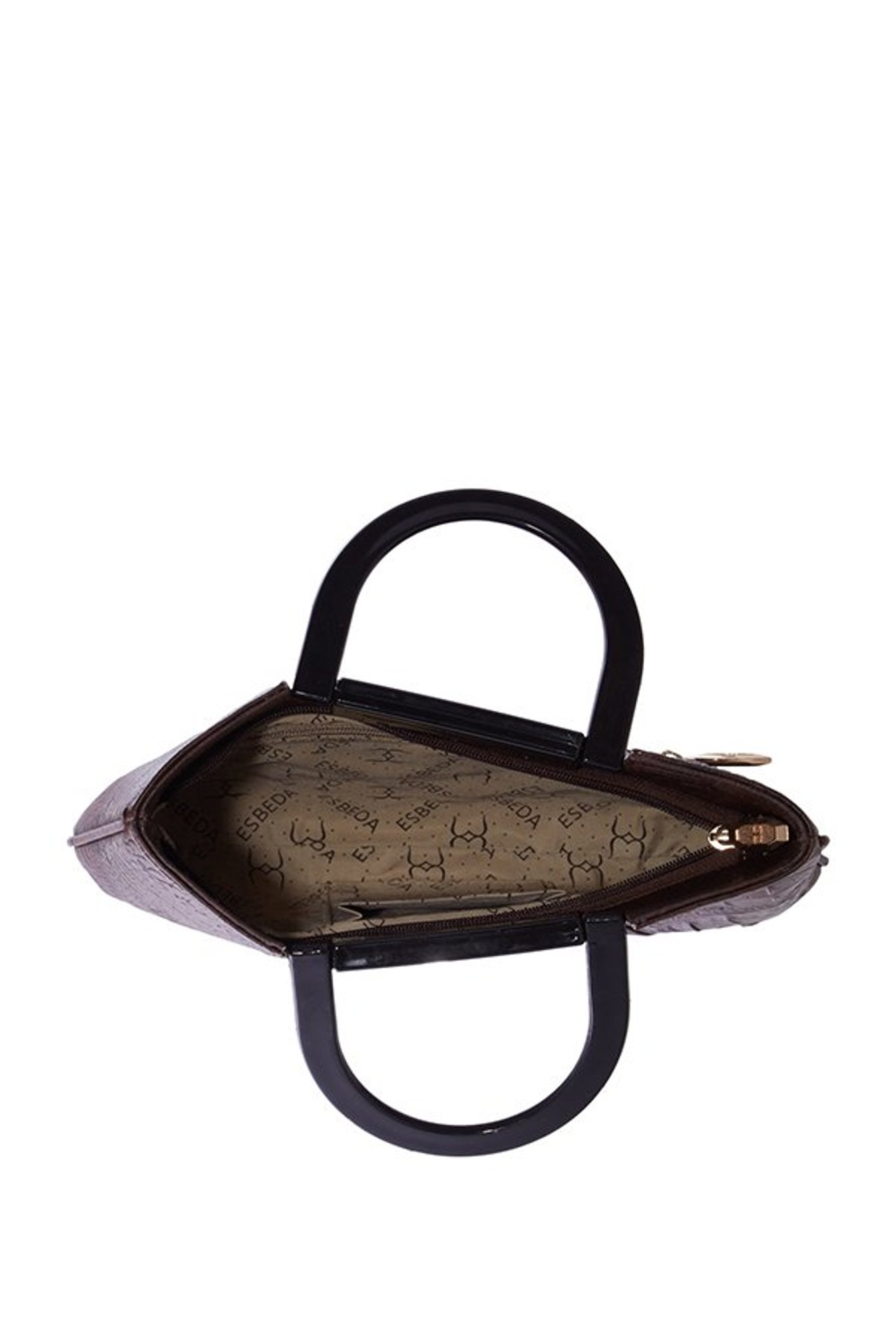 Esbeda Dark Brown Textured Handbag