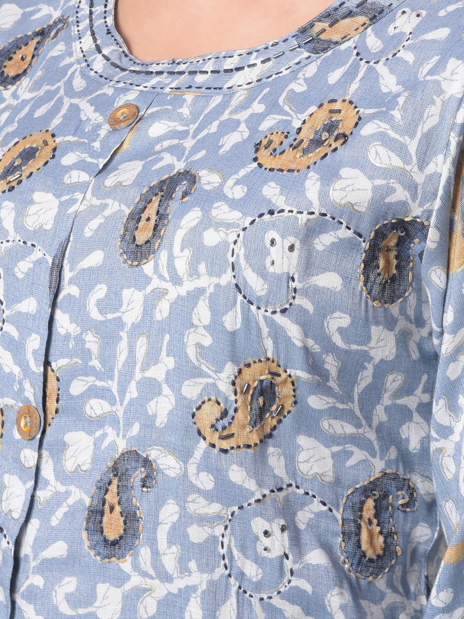 Dollar Missy Blue Embellished Kurta With Pants