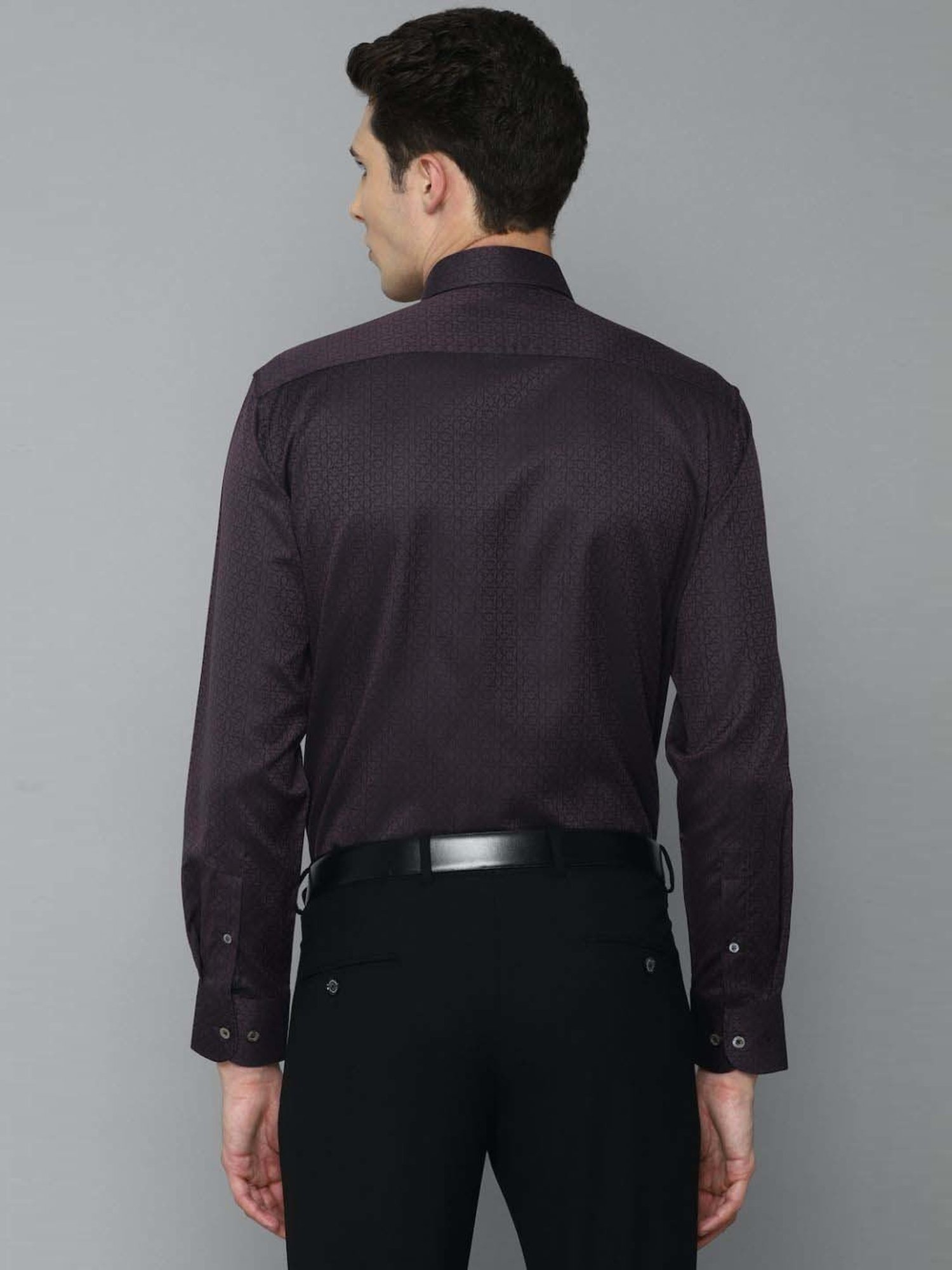 Luxure By Louis Philippe Brown Regular Fit Printed Shirt